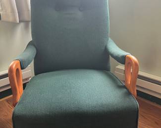 Green cloth rocking chair