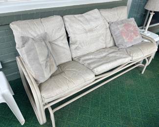 Patio furniture, rocking couch, loveseat