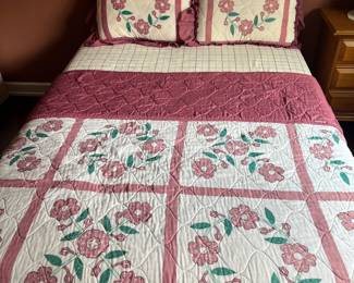 Bed pillows, and quilt set