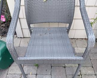 Gray Resin Wicker Outdoor Arm Chair