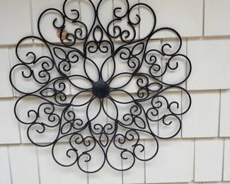 Black Metal Floral Scrollwork Wall Decor