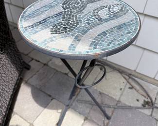 Mosaic Top Bistro Table with Folding Base