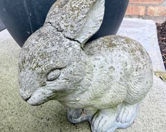 Vintage Concrete Garden Rabbit Statue