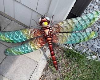 Metal Dragonfly Garden Sculpture