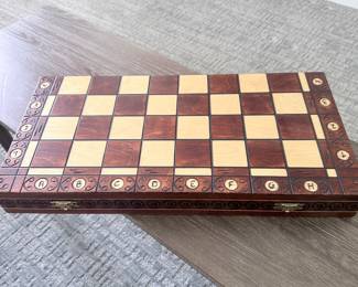 Carved Wooden Chess Board