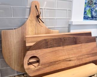 Wooden Cutting Board and Rolling Pin Set
