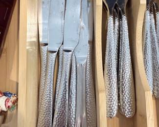 Hammered Finish Stainless Steel Cutlery Set