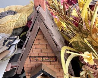Hand-Painted Ceramic Birdhouse Decorative Accent
