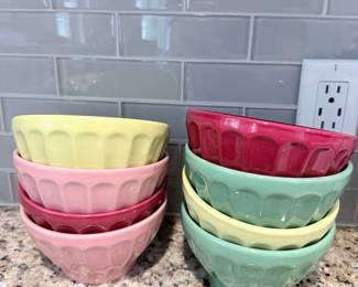 Set of 6 "Amelie Latte" Stoneware Bowls