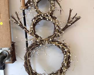 Grapevine and Berry Snowman Wreath