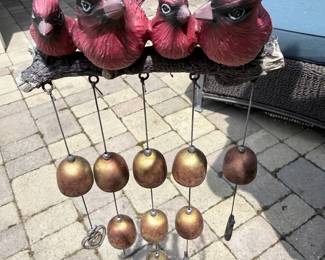 Cardinal Family Wind Chime with Heart Charm