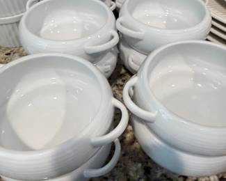White Ceramic Ramekins with Handles