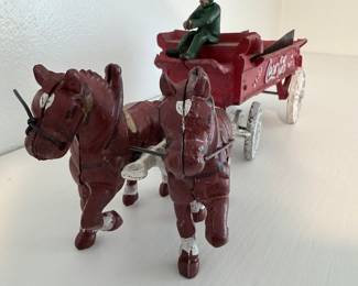Coca-Cola Cast Iron Horse-Drawn Wagon Toy