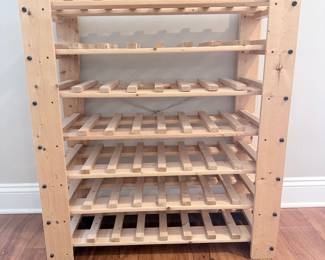 Modular Unfinished Pine Wine Rack