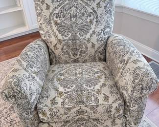 Photo 1 of 3 -Traditional Damask Upholstered Recliner Armchair
