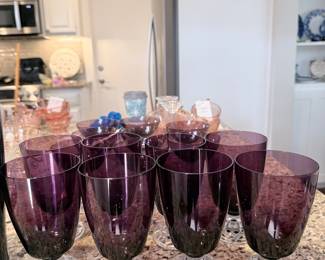 Amethyst Colored Crystal Stemware Set
