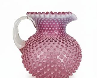 Photo 3 of 4 - Hobnail Fenton Glass Pitcher and Tumblers Set