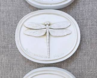 Set of 3 Embossed Insect Plaques (Bee, Dragonfly, Butterfly)