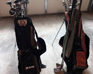 Several golf club sets