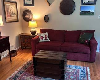 Sotrehouse Furniture sleeper couch and Vintage steamer trunk