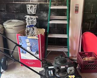 Lawnmower (working) and ladder