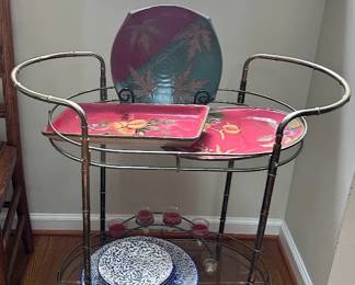 Vintage mobile bar cart