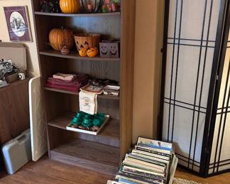 many records and one of 4 large room separating screens 