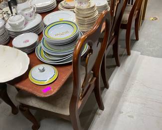 Dining table and dishware
