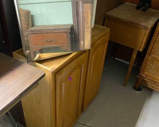 Cabinet and mirrors