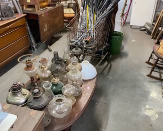 Golf clubs, vintage oil lamps and more