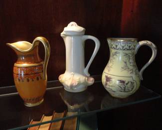 Porcelain Tankard Ewer w/ Lid
