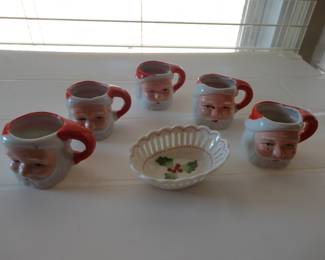 MCM Egg Nog Santa Mugs