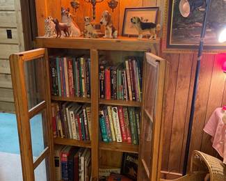 bookshelf of collector reference books 