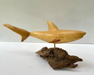 276 handcarvedwoodensharksculptureonna