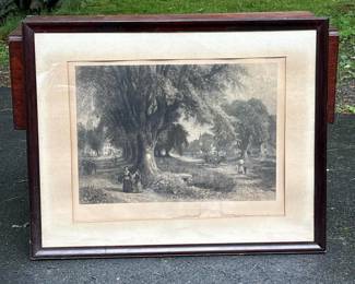 056 vintageframedprintthevillageelmssu