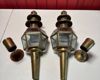 333 pairofvintagebrassoutdoorwalllante