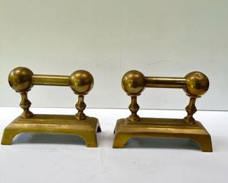 058 vintagebrassfireplaceandirons