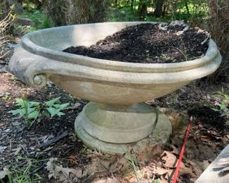 075 large36concretegardenurnplanterwit