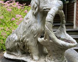 073 largeconcretedogstatuegardenplanter