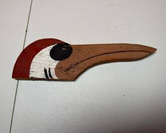 141 vintagepaintedwoodenbirdhead
