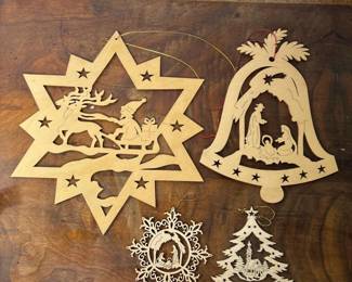 319 setof4lasercutwoodenchristmasorna