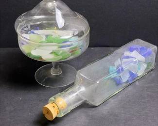 394 vintageglassbottlewithcorketchedco