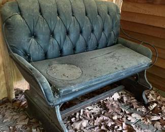 367 antiquetuftedcarriageorrailwaybench