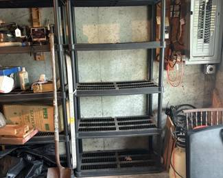 171 blackplasticfiveshelfgaragestorage