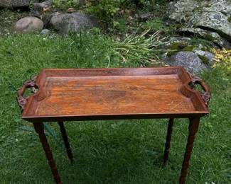 268 antiqueinlaidhardwoodservingtablefo