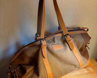 398 browncanvasduffelbagwithtanleather