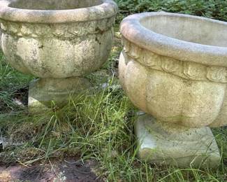 009 pairof14concretepedestalurnplanter