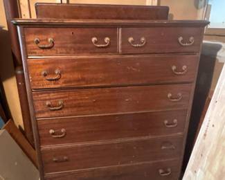 188 tallwoodensevendrawerdresserwithor