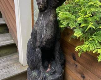 441 chainsawcarvedlargewoodendogstatue