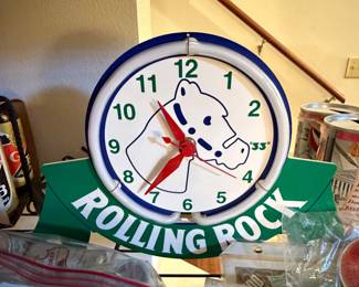 Rolling Rock Clock 